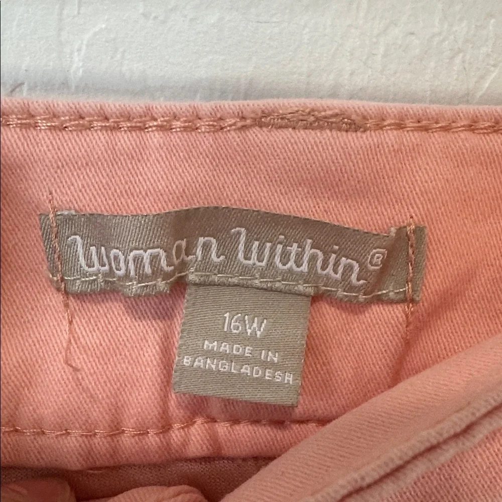 Woman Within women’s plus size 16W Dusty‎ Rose pink skirt skort denim 90s Jean